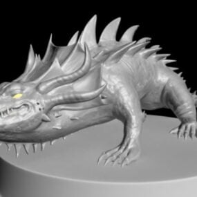 Modello 3d della creatura del coccodrillo