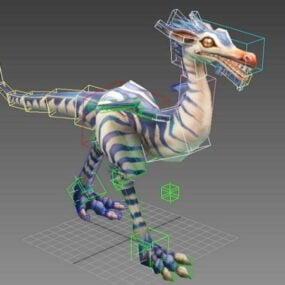 Modello 3d di animazione del dinosauro Compsognathus