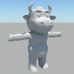 Personaje de vaca antropomorfa modelo 3d