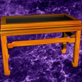 Vintage Glass Top Coffee Table 3d model