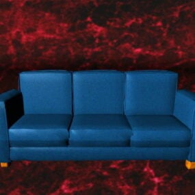 Mẫu ghế sofa màu xanh hoàng gia 3d