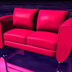 深粉色双人沙发3d模型