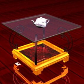 طاولة جانبية زجاجية عتيقة نموذج ثلاثي الأبعاد