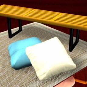 Bench And Pillows 3d model