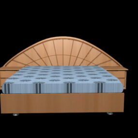 سرير بمنصة حديثة مع منضدة نموذج ثلاثي الأبعاد