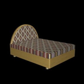 Moderne seng med sengegavl 3d-modell