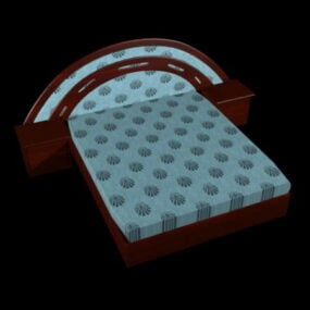 نموذج سرير روزوود ذو منصة ثلاثية الأبعاد