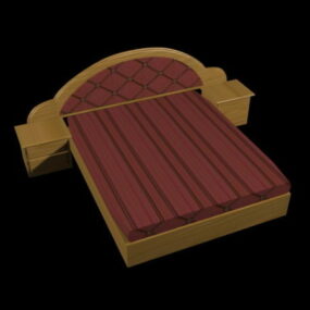 Platform Bed And Nightstands 3d model