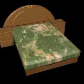 带床头柜的平台床3d模型