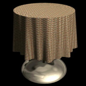Metal Table With Cloth 3d model
