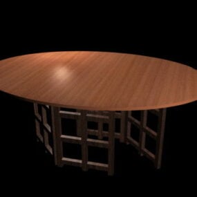 Model 3D owalnego stołu do jadalni
