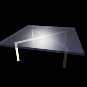 Квадратний скляний журнальний столик 3d модель