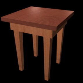 میز کناری چوبی مدل سه بعدی