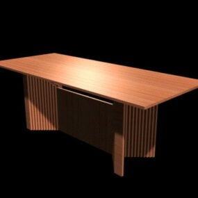 Table à manger moderne en bois modèle 3D