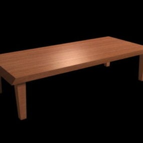 देहाती लकड़ी डाइनिंग रूम टेबल 3डी मॉडल