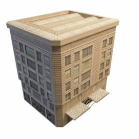 Old Apartment Building And Shop 3d model