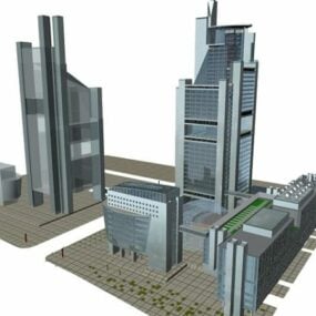 Model 3D architektury kompleksu miejskiego