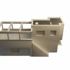 モダンなキューブ建築ヴィラ3Dモデル