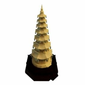 Modello 3d della pagoda cinese