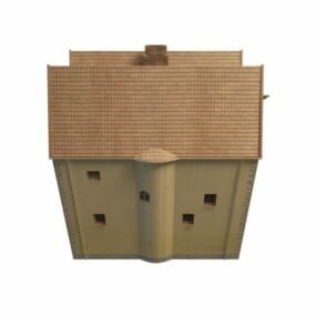 Modelo 3d de casa de estilo gótico