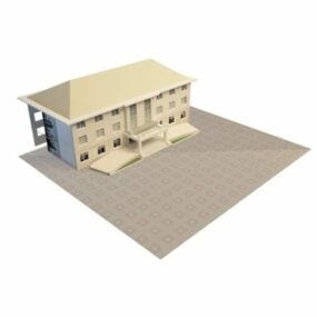 Modello 3d di un piccolo edificio per uffici