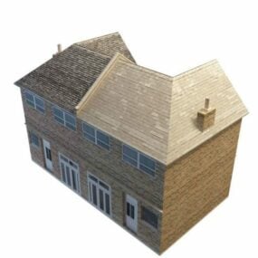 Dubbelvånings terrasshus 3d-modell