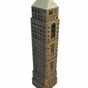 Fantasy Town With Skyscraper 3d model