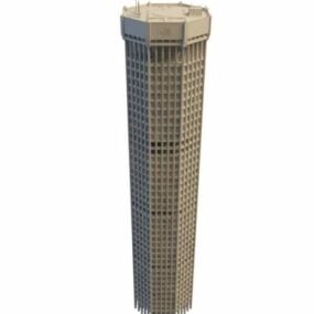 Apartment Building Skyscraper In Night 3d model
