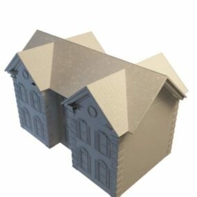 Model 3d Arsitektur Townhouse