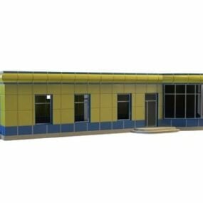 駅待合室の建物3Dモデル