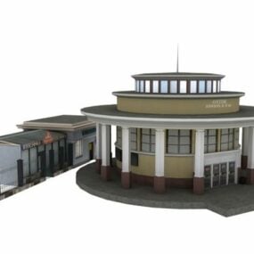 Metro Station Building 3d model