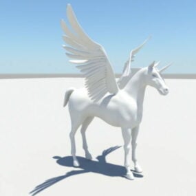 Unicornio con alas modelo 3d