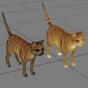 Model 3d Kucing Kucing Oranye