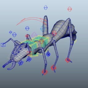 Cartoon Ant Rig 3d model