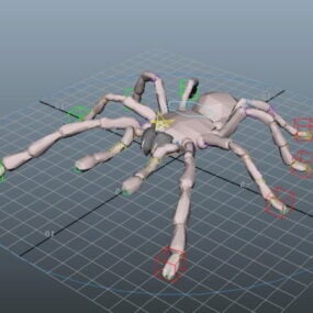 Cartoon Wolf Spider Rig 3D-Modell