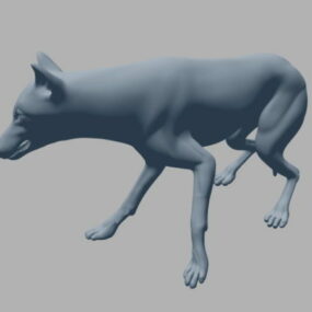 Model 3D posągu wilka