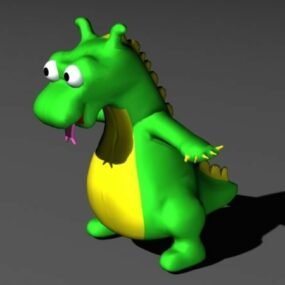 Green Dinosaur Cartoon 3d model