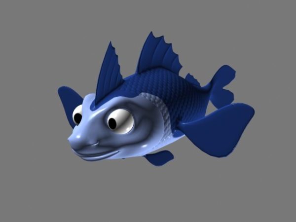 Plataforma de pescado de dibujos animados