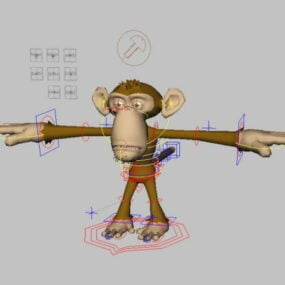 Roztomilý 3D model Monkey Rig