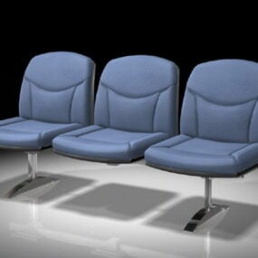 כסאות לחדר המתנה כחולים דגם תלת מימד