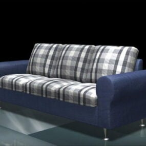 Moderne rutete sofa 3d-modell