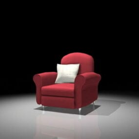 赤いマイクロファイバー椅子3Dモデル