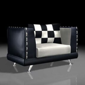 Black Black Cube Chair 3d model