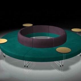 圆形长凳座椅3d模型