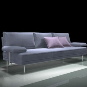 Modelo 3d de sofá azul moderno