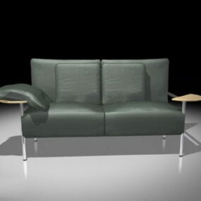 Loveseat With Attached Table 3d model
