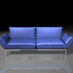 3д модель синего дивана на двоих