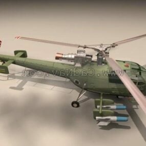 Helicóptero antisubmarino Alouette Iii modelo 3d