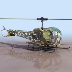 Bell H13 Helicopter 3d model