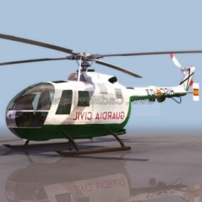 Helicóptero ligero multifunción Bo105 modelo 3d